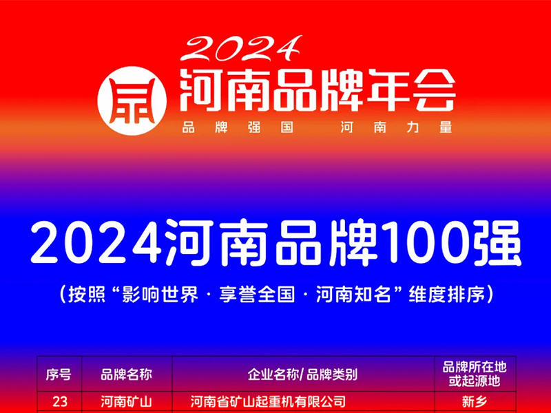 穩居百強，行業引領｜河南礦山榮登“河南品牌100強”榜單